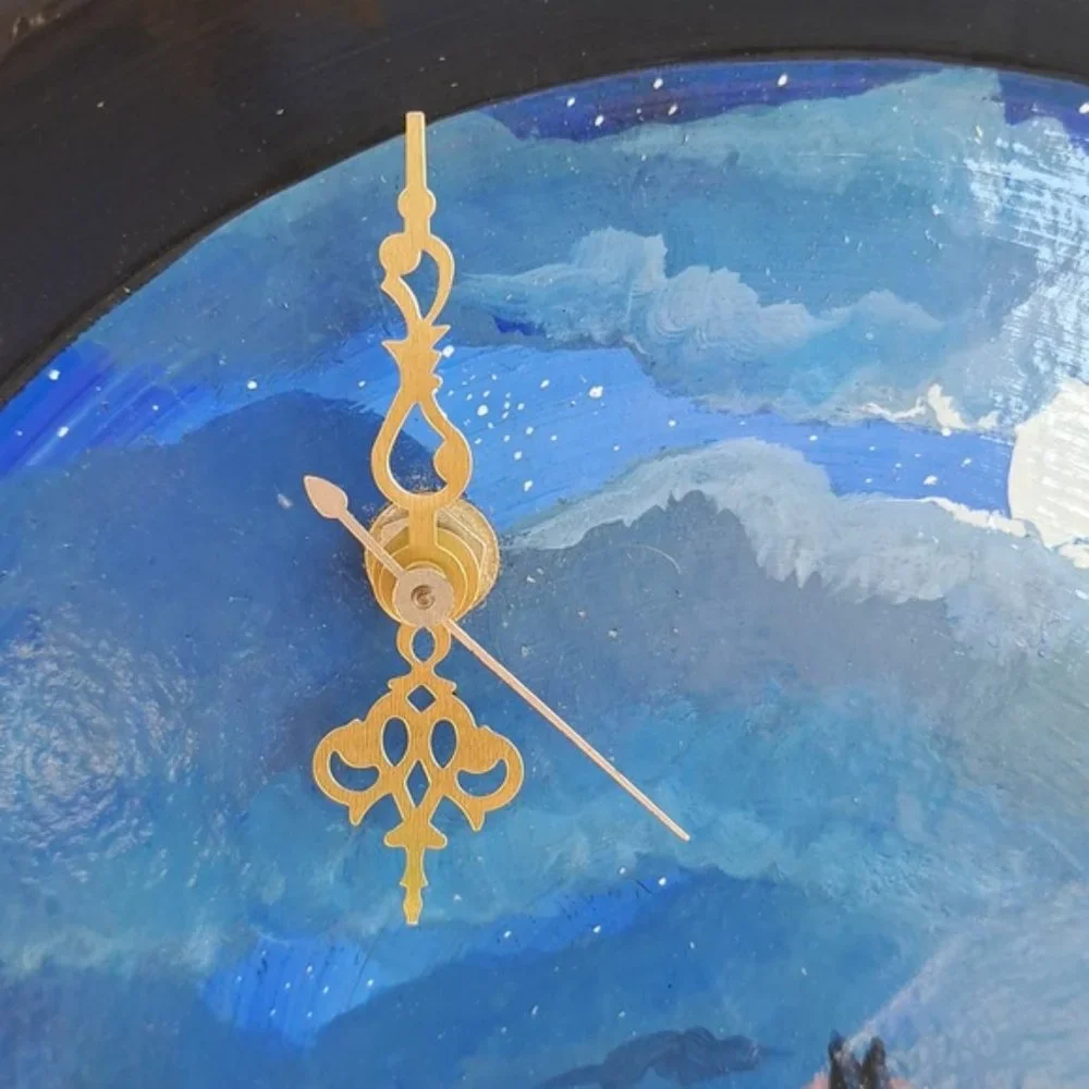 Hand Crafted Horse Clock Acrylic Painted Terra Cotta Plate Table Easel Southwest